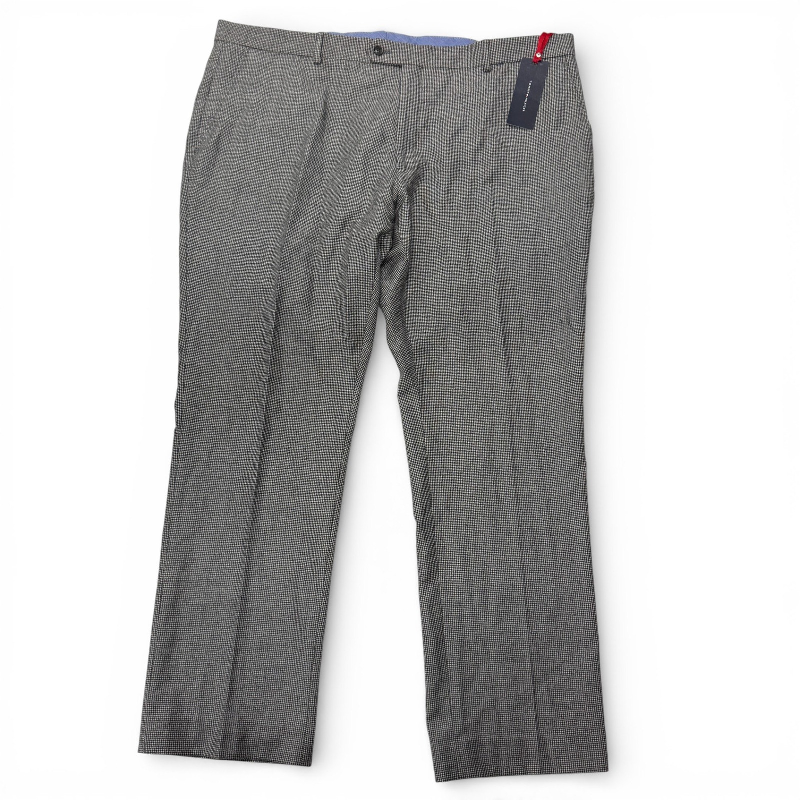 Tommy Hilfiger Tyler Houndstooth Black White Wool Pants Mens 42 X 30 Nwt $190